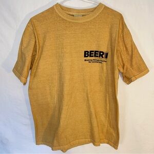 Crazy Shirts Yellow Beer Graphic T-Shirt - Size M - Short Sleeve